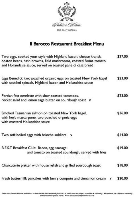 il barocco restaurant menu